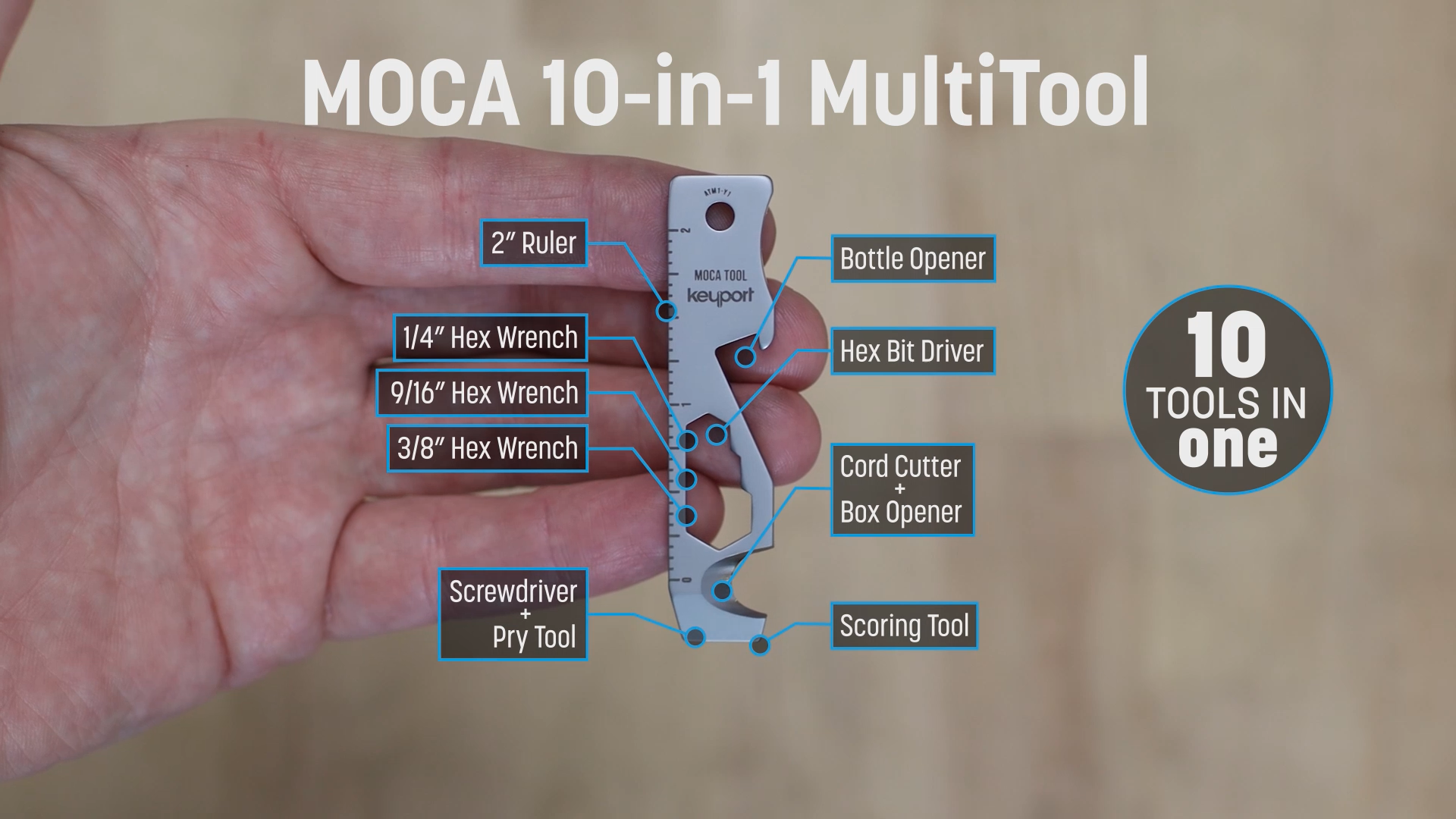 Amazon.com: Keyport MOCA 10-in-1 Keychain Multitool (Stainless